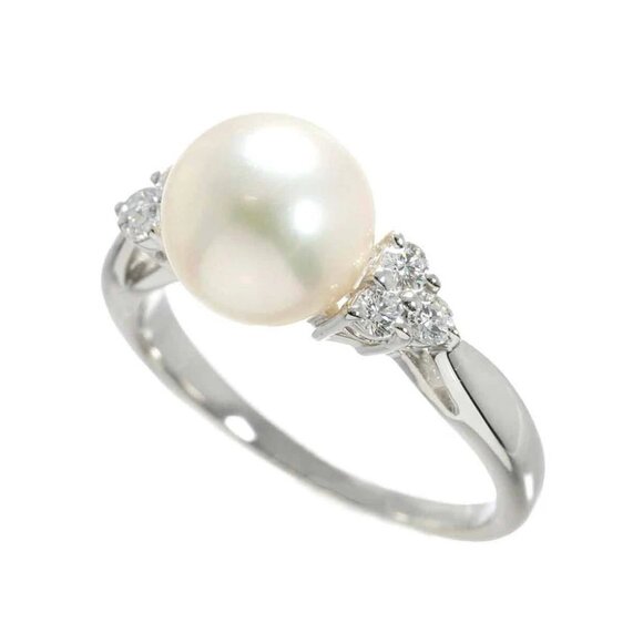 MIKIMOTO Akoya Pearl 8.7mm Diamond Ring Platinum size4.75-5(US) 90275745 - Picture 2 of 8